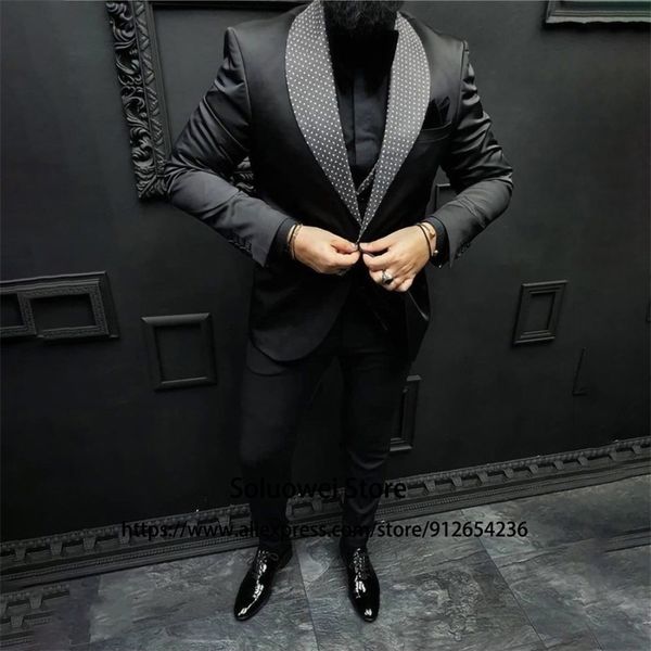 men's suits blazers fashion black slim fit suits for mens 3 piece jacket vest pants set groom wedding shawl lapel tuxedo formal office, White;black
men's suits blazers fashion black slim fit suits for mens 3 piece jacket vest pants set groom wedding shawl lapel tuxedo formal office, White;black