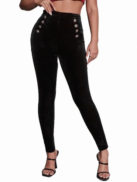 women's pants & capris petite high waist fake button velvet pants n5ve#, Black;white
women's pants & capris petite high waist fake button velvet pants n5ve#, Black;white