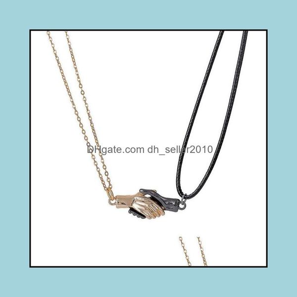 pendant necklaces couple magnet attracts handshake necklace men women fashion palm pendant collarbone chain valentines day gift drop dh8go, Silver 
pendant necklaces couple magnet attracts handshake necklace men women fashion palm pendant collarbone chain valentines day gift drop dh8go, Silver