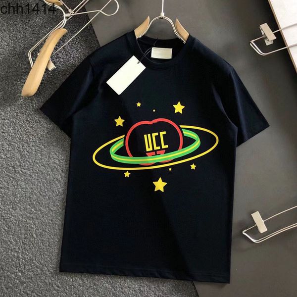 57 men's designer t-shirt euro 22s summer new cartoon flying saucer letter short sleeve men and women with the same loose casual high, White;black
57 men's designer t-shirt euro 22s summer new cartoon flying saucer letter short sleeve men and women with the same loose casual high, White;black