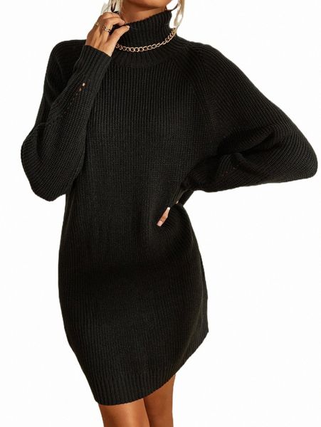women's sweaters turtleneck raglan sleeve sweater dress without belt n8wx#, White;black
women's sweaters turtleneck raglan sleeve sweater dress without belt n8wx#, White;black