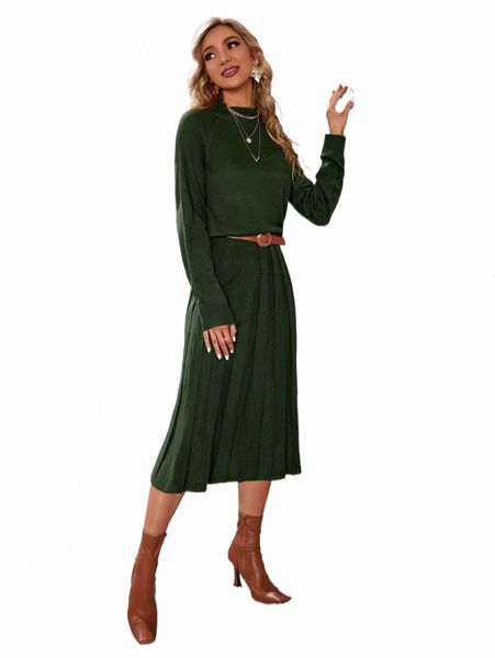 women's sweaters mock neck raglan sleeve sweater & pleated knit skirt set without belt a6le#, White;black
women's sweaters mock neck raglan sleeve sweater & pleated knit skirt set without belt a6le#, White;black