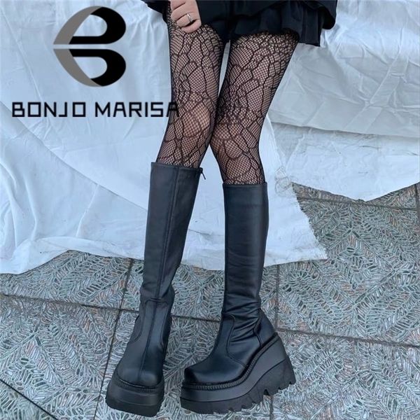 boots bonjomarisa ladies fashion platform boots chunky heel wedges mid calf women casual brand thick bottom winter shoes woman 220908, Black
boots bonjomarisa ladies fashion platform boots chunky heel wedges mid calf women casual brand thick bottom winter shoes woman 220908, Black