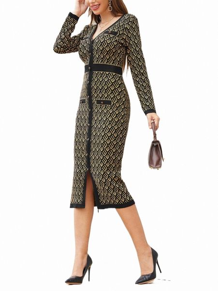 women's sweaters letter pattern button front sweater dress q2rz#, White;black
women's sweaters letter pattern button front sweater dress q2rz#, White;black