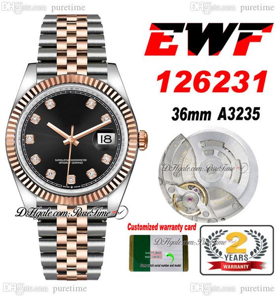 ewf just 126231 a3235 automatic watch mens ladies 36 two tone rose gold black diamonds dial jubileesteel bracelet super edition same series, Slivery;brown
ewf just 126231 a3235 automatic watch mens ladies 36 two tone rose gold black diamonds dial jubileesteel bracelet super edition same series, Slivery;brown