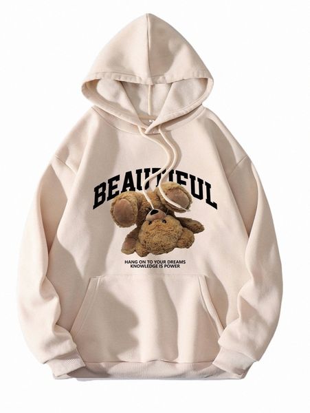 women's hoodies & sweatshirts bear & slogan graphic drawstring thermal lined hoodie u1pk#, Black
women's hoodies & sweatshirts bear & slogan graphic drawstring thermal lined hoodie u1pk#, Black