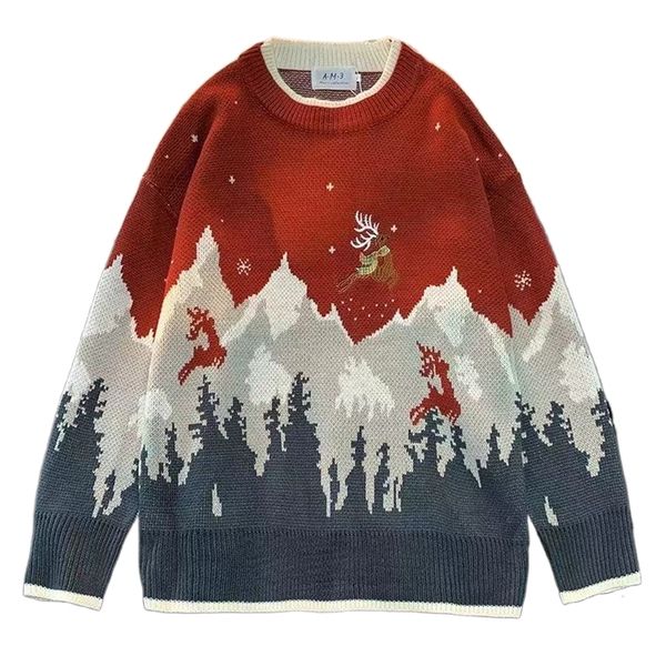 men s sweaters retro knitted autumn and winter fashion casual colorblock christmas snow mountain embroidery couple 220908, White;black
men s sweaters retro knitted autumn and winter fashion casual colorblock christmas snow mountain embroidery couple 220908, White;black