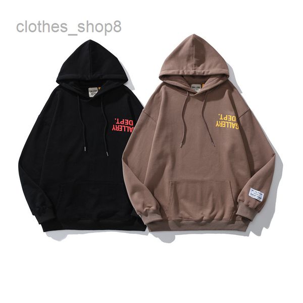 hoodies designer galleryss mens sweaters dept hoodie t shirts gary american style high street loose casual commuter pullover hooded terry yo, Black