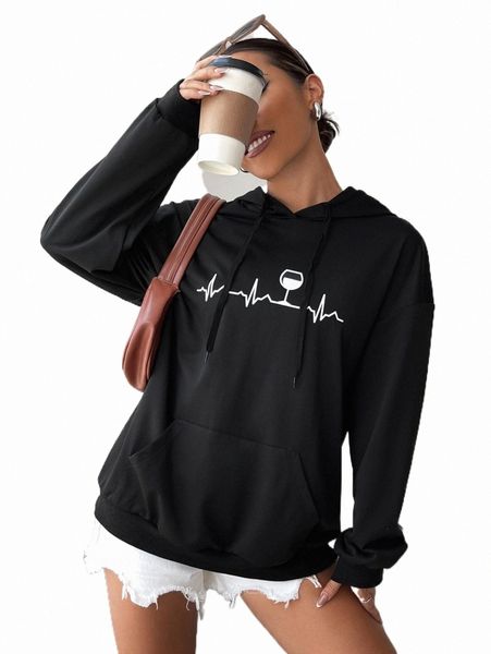 women's hoodies & sweatshirts wine and ecg print drop shoulder kangaroo pocket drawstring hoodie d5dm#, Black
women's hoodies & sweatshirts wine and ecg print drop shoulder kangaroo pocket drawstring hoodie d5dm#, Black