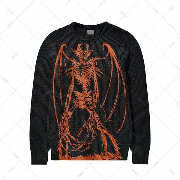 men s sweaters print black skull butterfly women s retro vintage knit fall cotton pullover 220908, White;black
men s sweaters print black skull butterfly women s retro vintage knit fall cotton pullover 220908, White;black