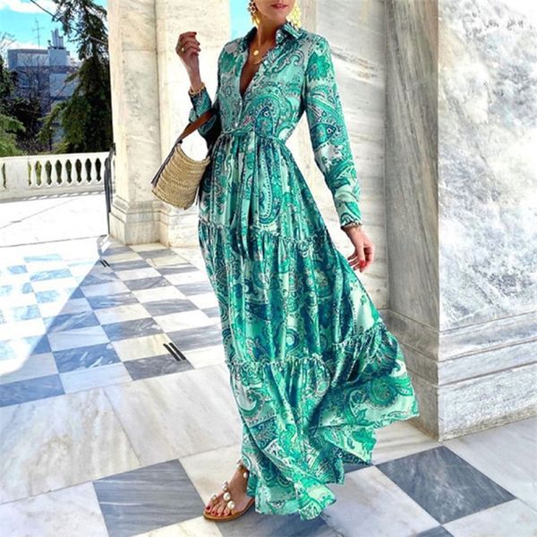summer loose boho maxi beach dress turn down collar button long shirt women spring floral print pleated party es 220713, Black;gray
summer loose boho maxi beach dress turn down collar button long shirt women spring floral print pleated party es 220713, Black;gray