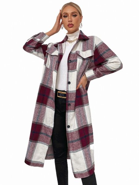 women's down & parkas plaid flap pocket drop shoulder longline tweed overcoat 07k1#, Black
women's down & parkas plaid flap pocket drop shoulder longline tweed overcoat 07k1#, Black