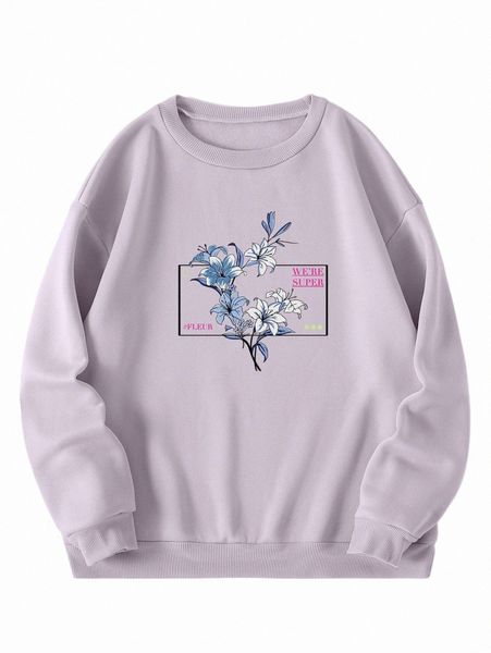 women's hoodies & sweatshirts slogan & floral print thermal lined sweatshirt b68x#, Black
women's hoodies & sweatshirts slogan & floral print thermal lined sweatshirt b68x#, Black