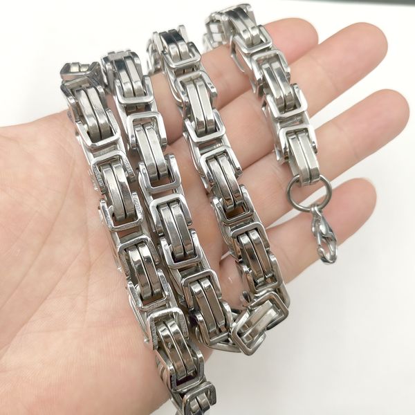 8/12/15mm 24inch huge silver byzantine chain necklace for mens cool jewelry stainless steel necklaces
8/12/15mm 24inch huge silver byzantine chain necklace for mens cool jewelry stainless steel necklaces