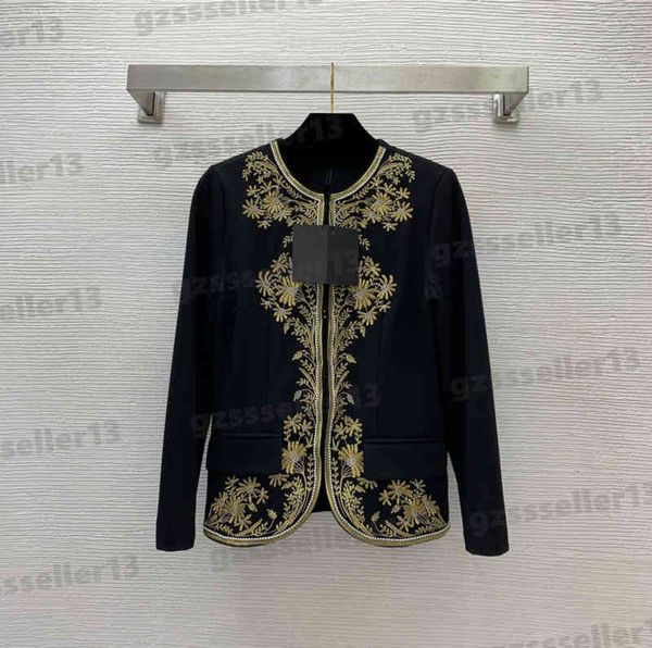 womens jacket embroidered flower metal trim jackets fashion brand slim fit cotton crewneck short jacket luxury designer women clothing size, Black;brown
womens jacket embroidered flower metal trim jackets fashion brand slim fit cotton crewneck short jacket luxury designer women clothing size, Black;brown