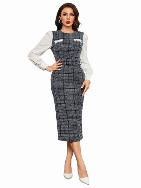 casual dresses plaid pattern lantern sleeve slit back blouse tweed dress 08ty#, Black;gray
casual dresses plaid pattern lantern sleeve slit back blouse tweed dress 08ty#, Black;gray