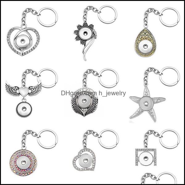 keychains noosa fashion keychains hearts flowers wings starfish rhinestone snap key chains fit 18mm buttons keyrings drop delivery 20 dhdmq, Silver 
keychains noosa fashion keychains hearts flowers wings starfish rhinestone snap key chains fit 18mm buttons keyrings drop delivery 20 dhdmq, Silver