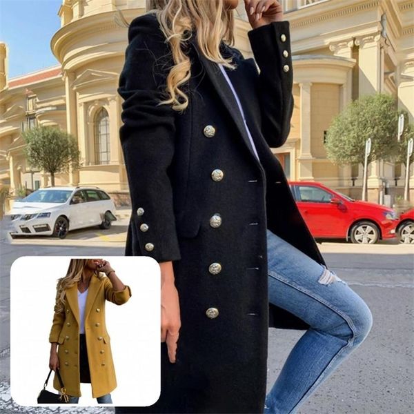 women's wool blends casual overcoat pure color woolen solid warm female greatcoat 220909, Black
women's wool blends casual overcoat pure color woolen solid warm female greatcoat 220909, Black