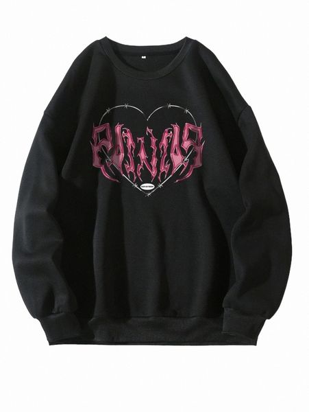 women's hoodies & sweatshirts heart and letter graphic thermal lined sweatshirt g1u6#, Black
women's hoodies & sweatshirts heart and letter graphic thermal lined sweatshirt g1u6#, Black
