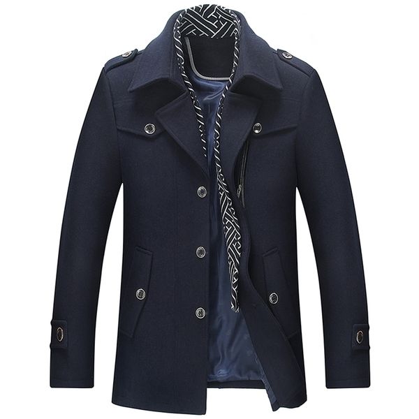 men's wool blends winter men's fashion long brand cotton blends thick woolen cashmere business casual leisure jacket trench coat 2, Black
men's wool blends winter men's fashion long brand cotton blends thick woolen cashmere business casual leisure jacket trench coat 2, Black