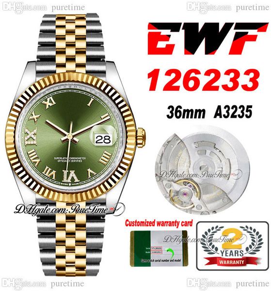ewf just 126233 a3235 automatic watch mens ladies 36mm two tone yellow gold green roman dial jubileesteel bracelet super edition same series, Slivery;brown
ewf just 126233 a3235 automatic watch mens ladies 36mm two tone yellow gold green roman dial jubileesteel bracelet super edition same series, Slivery;brown