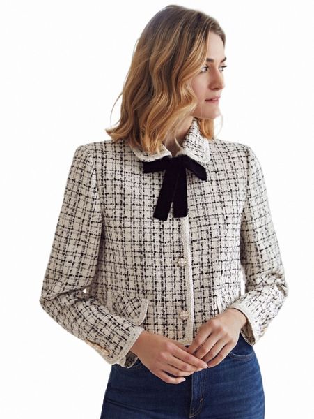 women's down & parkas motf premium tweed boxy tie overcoat w7ia#, Black