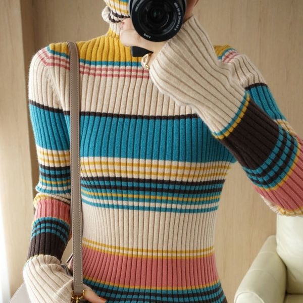 women s sweaters autumn and winter fashion striped ladies sweater knit long sleeved high neck bottoming shirt women all match 220908, White;black
women s sweaters autumn and winter fashion striped ladies sweater knit long sleeved high neck bottoming shirt women all match 220908, White;black