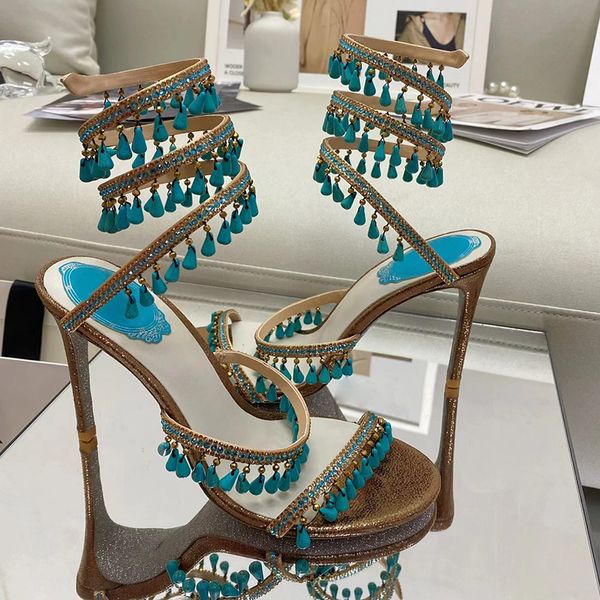 serpentine wrapped turquoise pendant high heels shoes rhinestone decorative 10cm roman sandals red luxury designer banquet dress women', Black
serpentine wrapped turquoise pendant high heels shoes rhinestone decorative 10cm roman sandals red luxury designer banquet dress women', Black