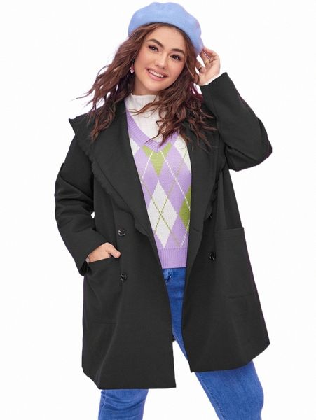 plus size outerwear & coats plus sailor collar double breasted overcoat t1ld#, Black
plus size outerwear & coats plus sailor collar double breasted overcoat t1ld#, Black