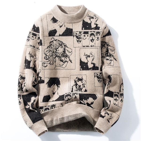 men s sweaters sweater men anime oversize mens jumper long sleeve knit pattern harajuku pullovers male clothes gothic clothing 220908, White;black
men s sweaters sweater men anime oversize mens jumper long sleeve knit pattern harajuku pullovers male clothes gothic clothing 220908, White;black