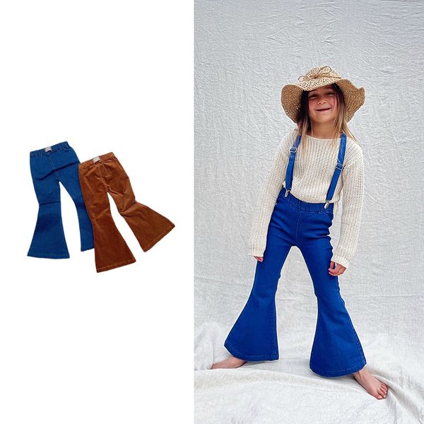 overalls girls bell-bottoms flare pants fashion brand denim wide leg jeans toddler trousers overall born baby kids children clothes 220909, Blue
overalls girls bell-bottoms flare pants fashion brand denim wide leg jeans toddler trousers overall born baby kids children clothes 220909, Blue