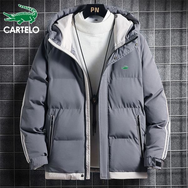 men's down parkas cartelo brand winter men's two-bar cotton clothing stand-up collar hooded jacket windproof warm thickening simpl, Black
men's down parkas cartelo brand winter men's two-bar cotton clothing stand-up collar hooded jacket windproof warm thickening simpl, Black