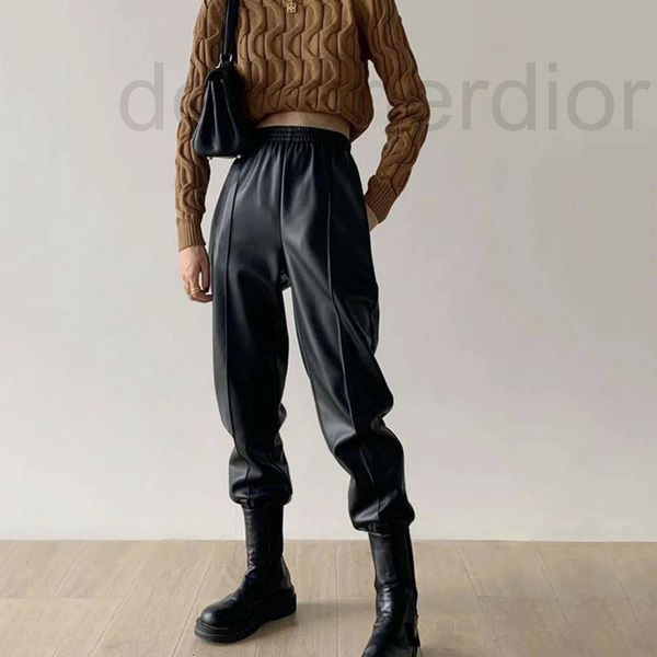 women's jumpsuits & rompers designer casual and versatile lambskin nine point leather pants for women in autumn winter elastic waist lo, Black;white
women's jumpsuits & rompers designer casual and versatile lambskin nine point leather pants for women in autumn winter elastic waist lo, Black;white