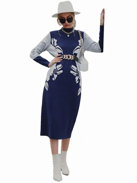 women's sweaters floral pattern mock neck sweater dress without belt x8tz#, White;black
women's sweaters floral pattern mock neck sweater dress without belt x8tz#, White;black