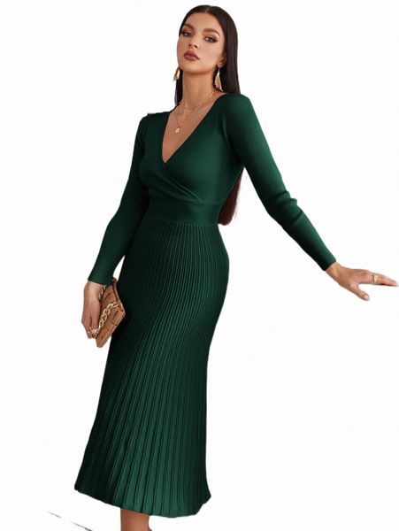 women's sweaters surplice neck ribbed knit sweater dress o63e#, White;black
women's sweaters surplice neck ribbed knit sweater dress o63e#, White;black