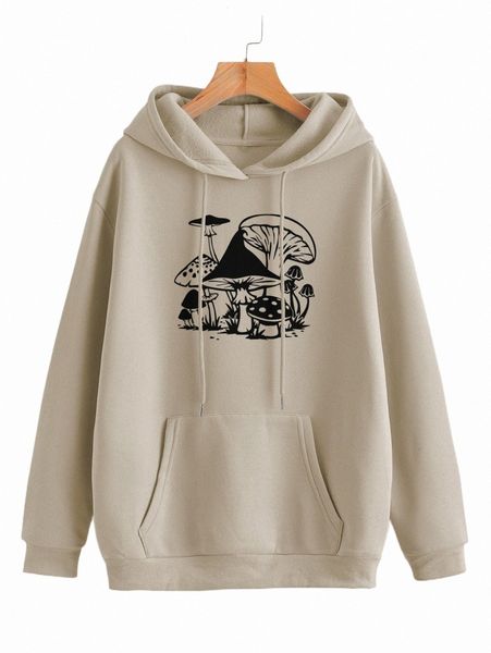women's hoodies & sweatshirts mushroom print drop shoulder kangaroo pocket drawstring thermal hoodie o5yc#, Black
women's hoodies & sweatshirts mushroom print drop shoulder kangaroo pocket drawstring thermal hoodie o5yc#, Black