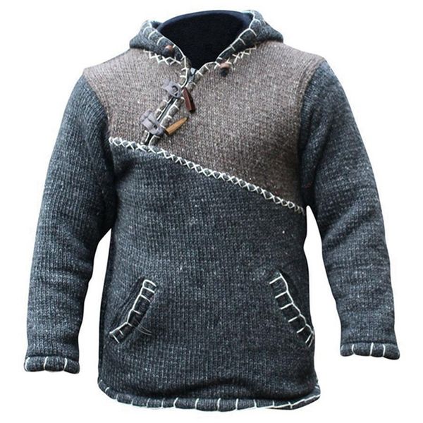 men s sweaters pullover hoodie thick autumn winter clothing fashion color contrast stitching sweater long sleeve hooded 220908, White;black
men s sweaters pullover hoodie thick autumn winter clothing fashion color contrast stitching sweater long sleeve hooded 220908, White;black
