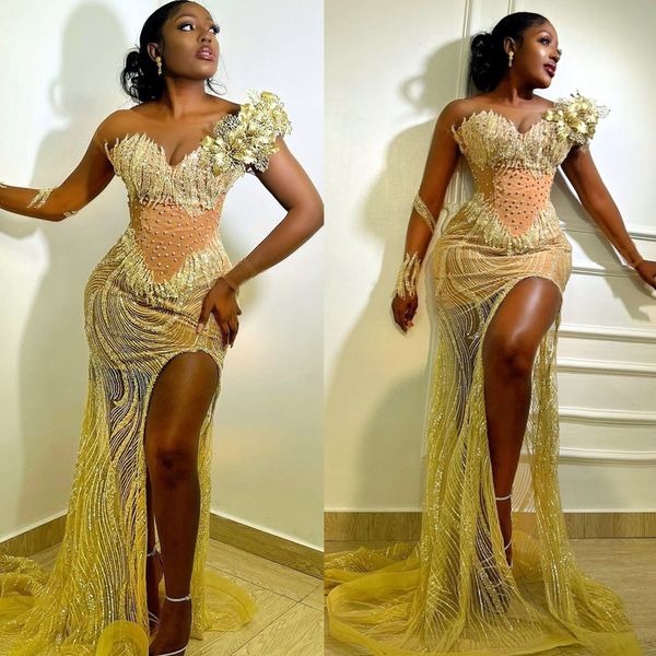 2022 arabic aso ebi gold mermaid prom dresses sequined lace evening formal party second reception birthday engagement gowns dress zj104, Black
2022 arabic aso ebi gold mermaid prom dresses sequined lace evening formal party second reception birthday engagement gowns dress zj104, Black
