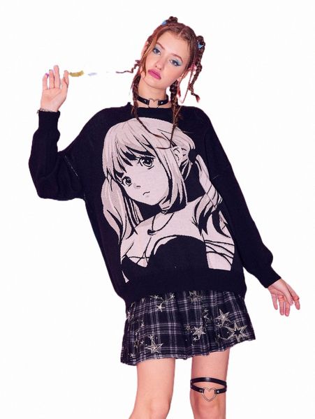 women's sweaters romwe anime figure pattern drop shoulder sweater v70m#, White;black
women's sweaters romwe anime figure pattern drop shoulder sweater v70m#, White;black