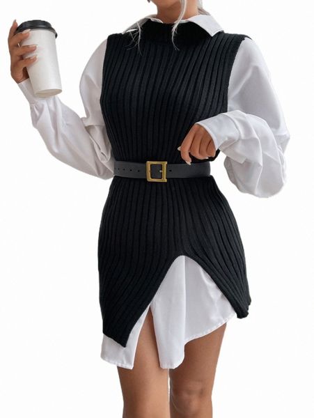 women's sweaters ribbed knit asymmetrical hem sweater vest without belt blouse b2rj#, White;black
women's sweaters ribbed knit asymmetrical hem sweater vest without belt blouse b2rj#, White;black