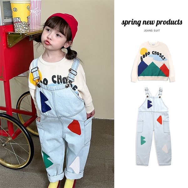 overalls girls jeans spring and summer overalls bobo cotton children's t-shirt white sweater youth clothing children's clothing 22, Blue
overalls girls jeans spring and summer overalls bobo cotton children's t-shirt white sweater youth clothing children's clothing 22, Blue