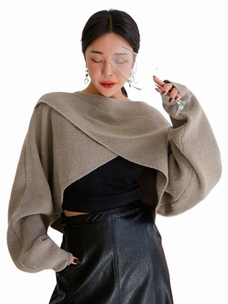 women's sweaters dazy solid criss cross crop sweater s8xd#, White;black