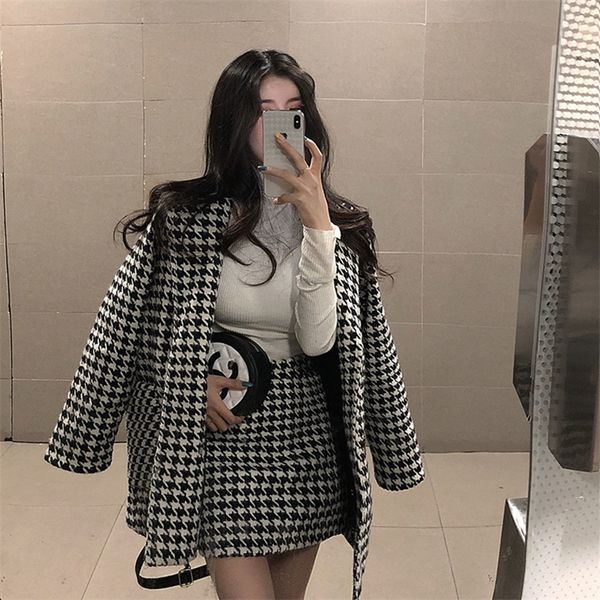 two piece dress spring autumn 2 set retro houndstooth small fragrance wind mid-length coat high waist skirt women jackets elegant 220909, White
two piece dress spring autumn 2 set retro houndstooth small fragrance wind mid-length coat high waist skirt women jackets elegant 220909, White