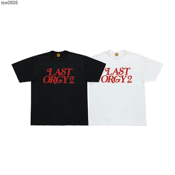 summer new high version human made last letter printed slub cotton men's and women's short sleeve t-shirt, White;black
summer new high version human made last letter printed slub cotton men's and women's short sleeve t-shirt, White;black
