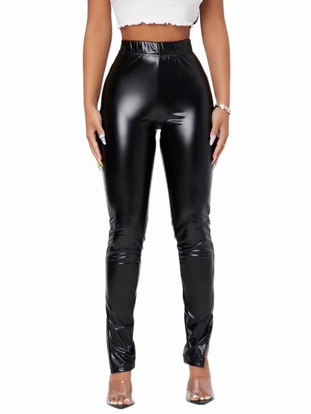 women's pants & capris petite elastic waist slit hem pu leather skinny pants b6he#, Black;white
women's pants & capris petite elastic waist slit hem pu leather skinny pants b6he#, Black;white