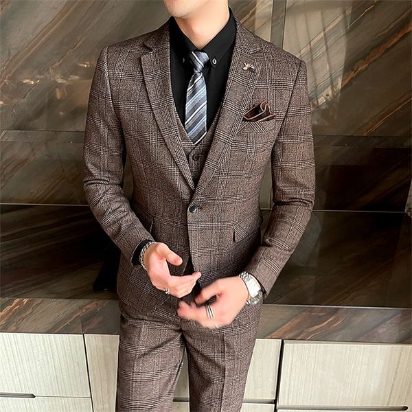 men's suits blazers jacketsvestpants male korean blazers slim check british business suit men three piece wedding bridegroom man dress, White;black
men's suits blazers jacketsvestpants male korean blazers slim check british business suit men three piece wedding bridegroom man dress, White;black