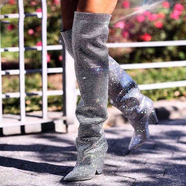 boots arden furtado 2021 fashion winter cone heels pointed toe silver women's over the knee pleated crystal boots 41 42 220906, Black
boots arden furtado 2021 fashion winter cone heels pointed toe silver women's over the knee pleated crystal boots 41 42 220906, Black
