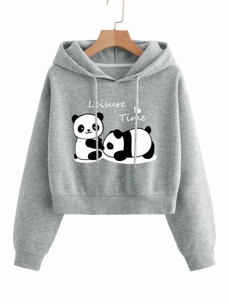 women's hoodies & sweatshirts panda & letter graphic drop shoulder drawstring thermal lined hoodie c6st#, Black 
women's hoodies & sweatshirts panda & letter graphic drop shoulder drawstring thermal lined hoodie c6st#, Black