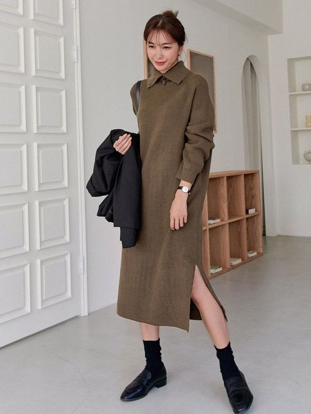 women's sweaters dazy raglan sleeve slit hem sweater dress n1iq#, White;black
women's sweaters dazy raglan sleeve slit hem sweater dress n1iq#, White;black