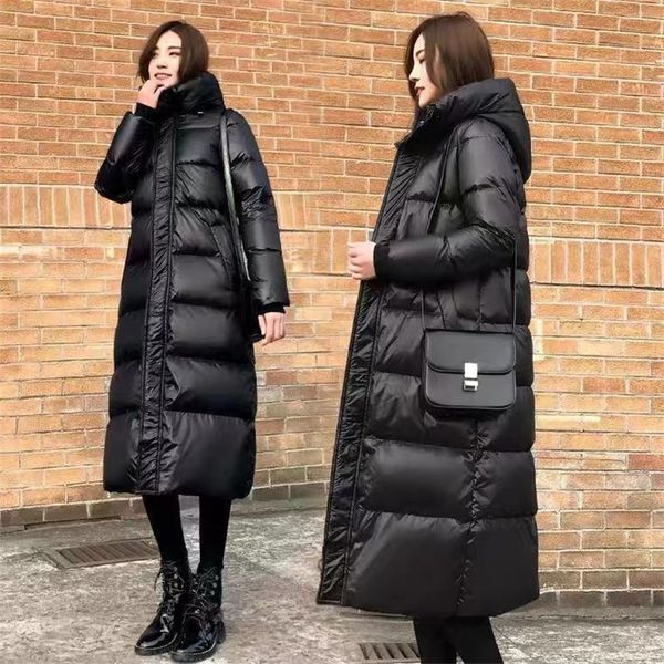 women's down parkas in the shiny black feather cotton-padded jacket long over-the-knee thickening han edition loose cotton coat 220909
women's down parkas in the shiny black feather cotton-padded jacket long over-the-knee thickening han edition loose cotton coat 220909